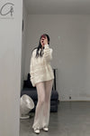 SWAYING/KNIT Flared Pants SW212XZ48 White PS26